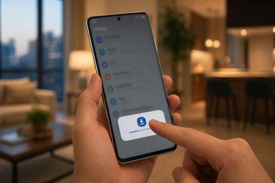 Android phone and install gesture