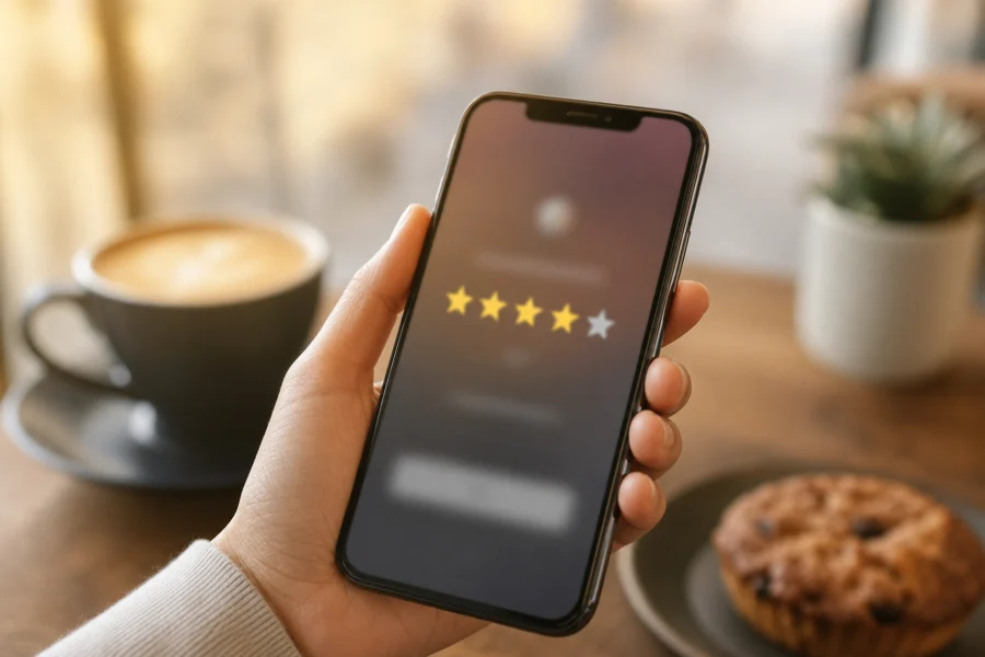 Reading player reviews on a phone