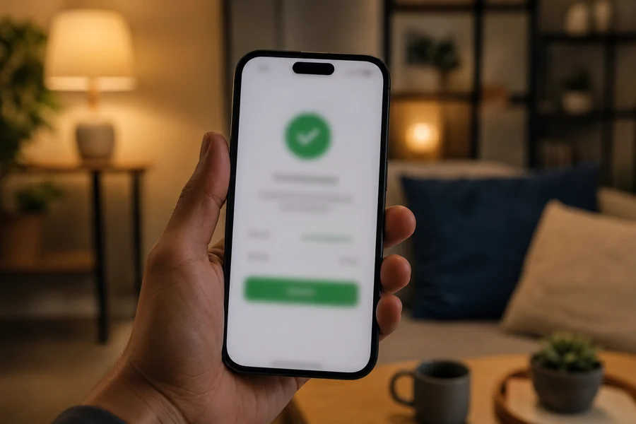 Requesting a withdrawal on a smartphone