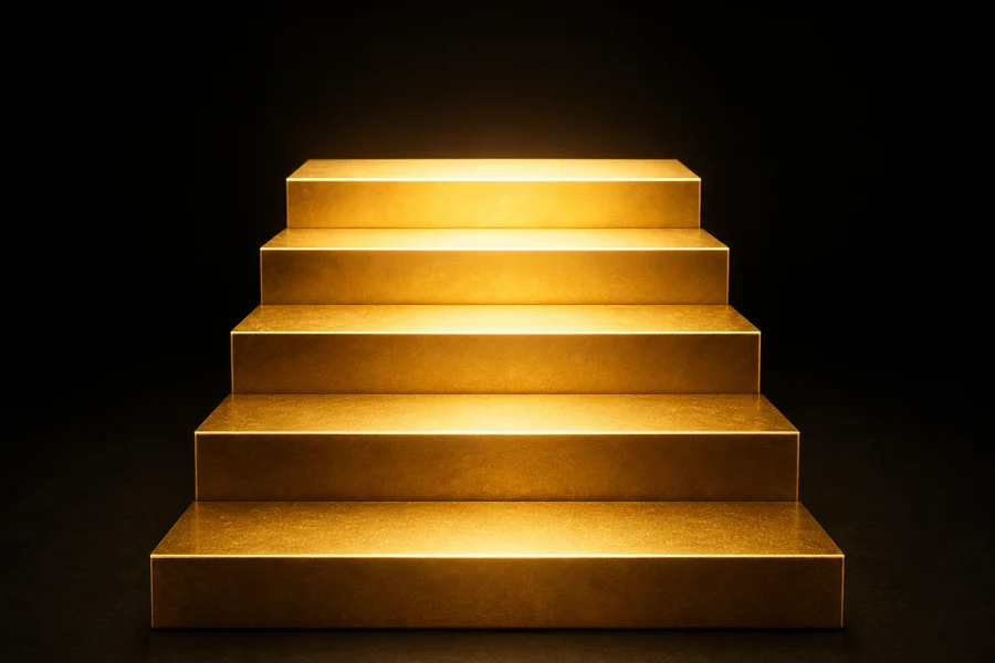 Gold staircase representing VIP tiers